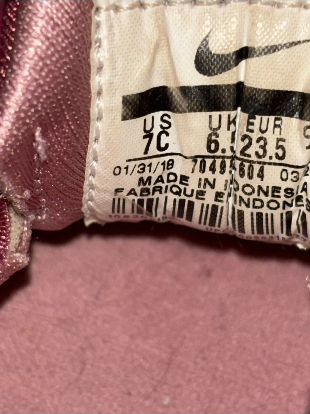 Nike Hurache Run TD Girls Shoes Wine Pink Sneakers 704952-604 sz 7